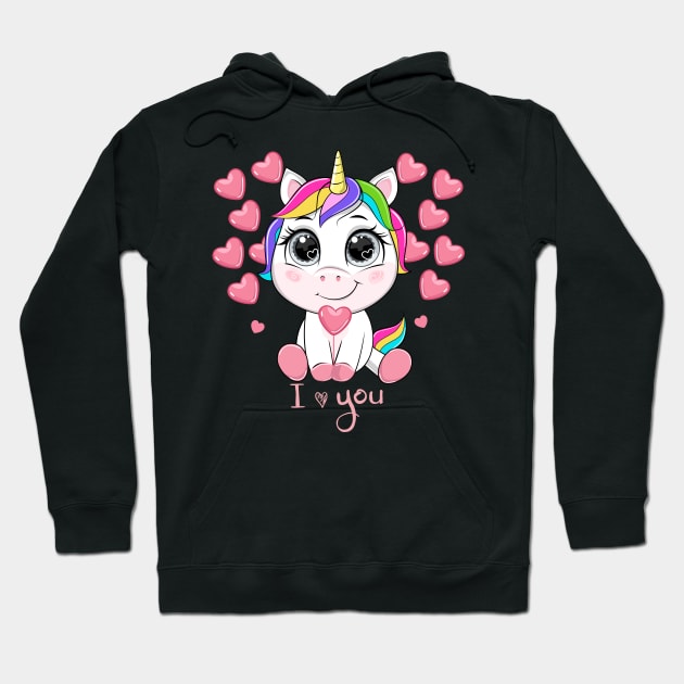 unicorn valentines day Hoodie by hadlamcom